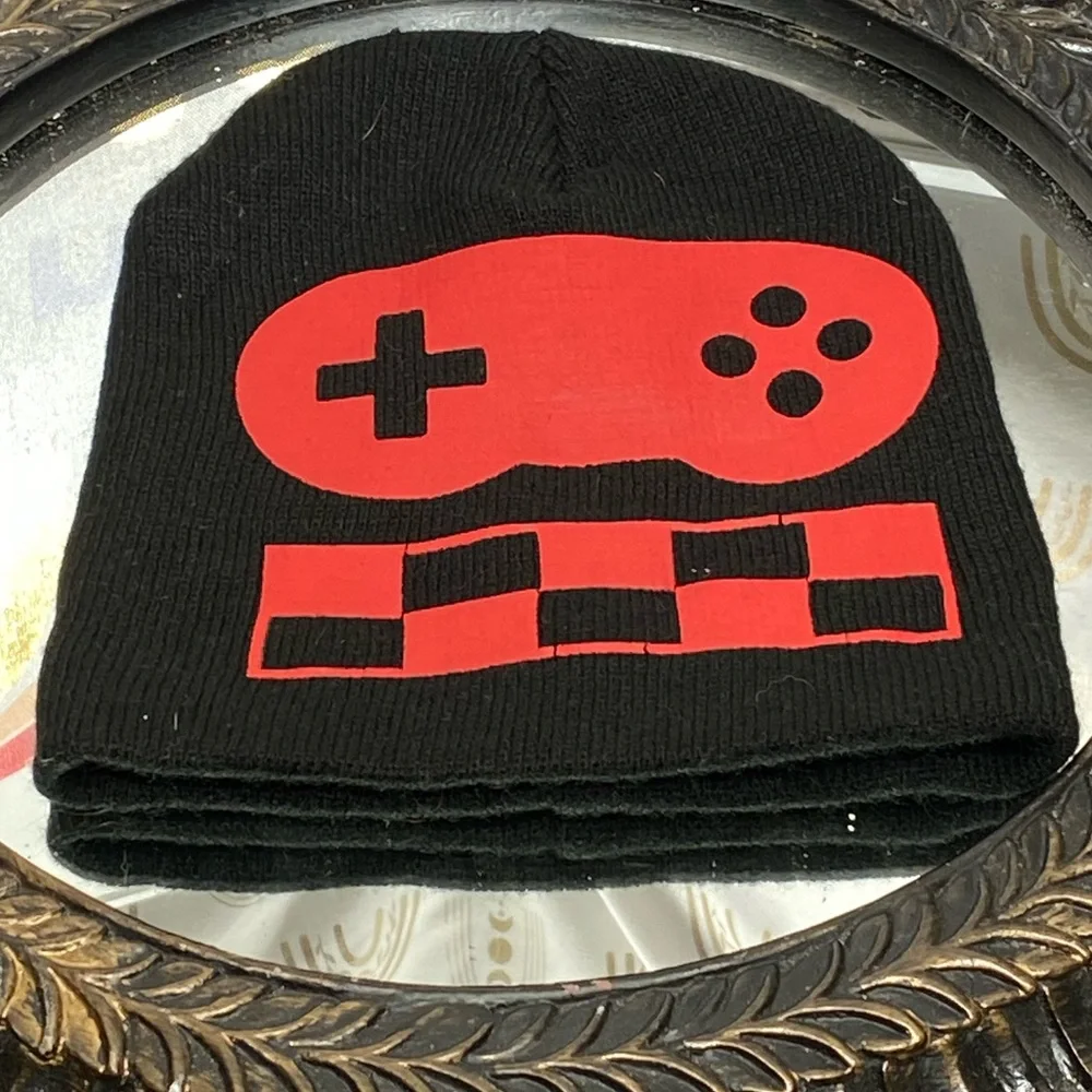 Black and Red Kids Gaming Beanie
